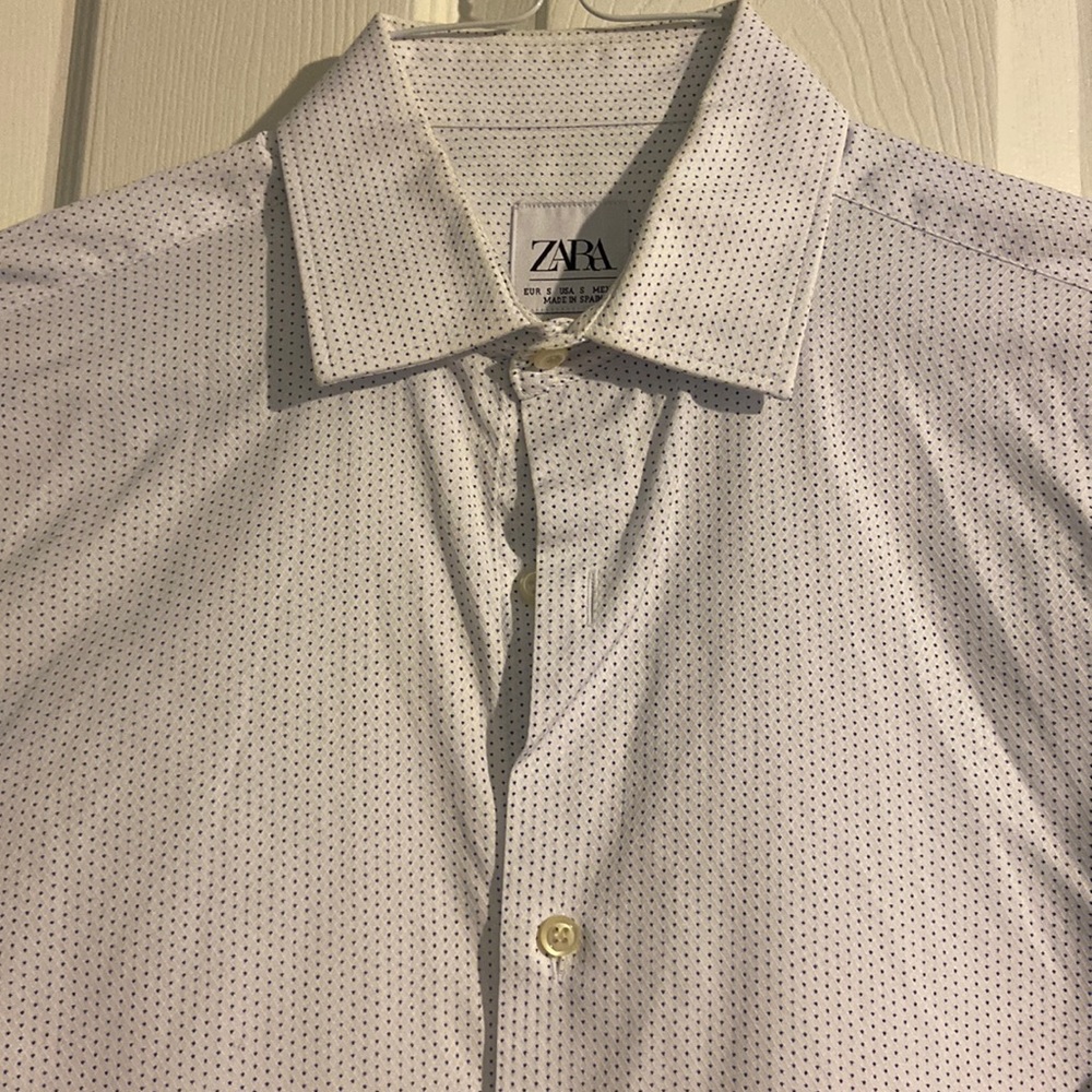 Zara Slim Fit White Button Down Men's S